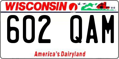 WI license plate 602QAM