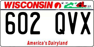 WI license plate 602QVX
