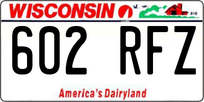 WI license plate 602RFZ