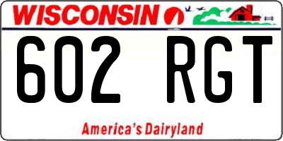WI license plate 602RGT