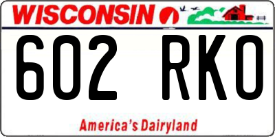 WI license plate 602RKO