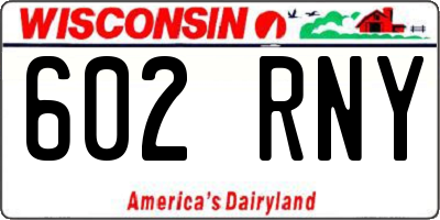 WI license plate 602RNY