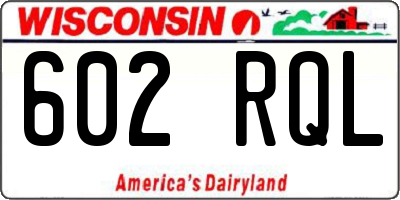 WI license plate 602RQL