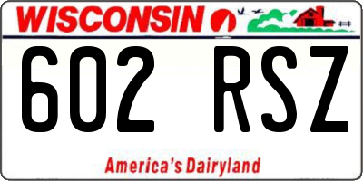 WI license plate 602RSZ