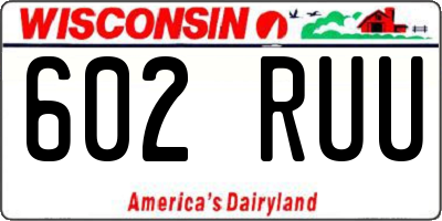 WI license plate 602RUU