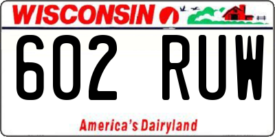 WI license plate 602RUW