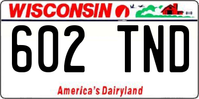 WI license plate 602TND