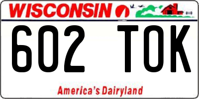 WI license plate 602TOK