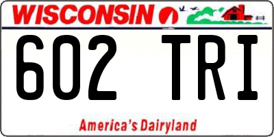 WI license plate 602TRI