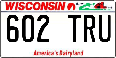 WI license plate 602TRU