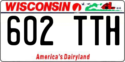 WI license plate 602TTH