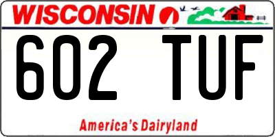 WI license plate 602TUF
