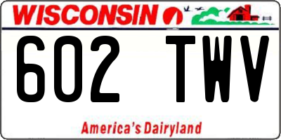 WI license plate 602TWV