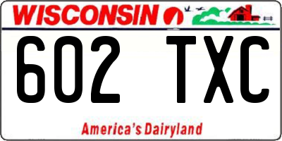WI license plate 602TXC