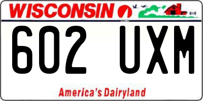 WI license plate 602UXM