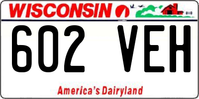 WI license plate 602VEH