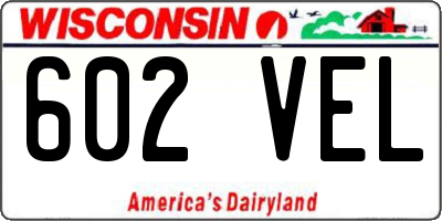 WI license plate 602VEL