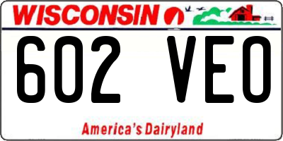 WI license plate 602VEO