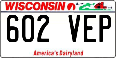 WI license plate 602VEP