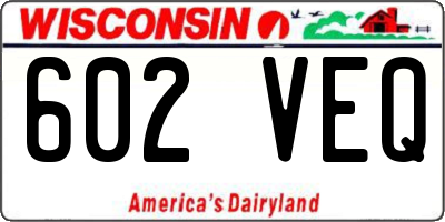 WI license plate 602VEQ