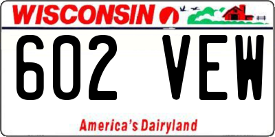 WI license plate 602VEW