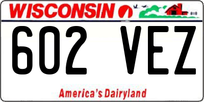 WI license plate 602VEZ