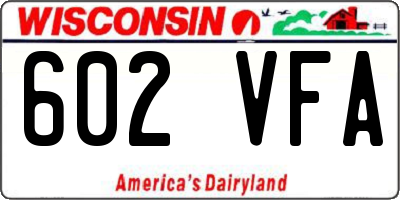 WI license plate 602VFA