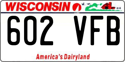 WI license plate 602VFB
