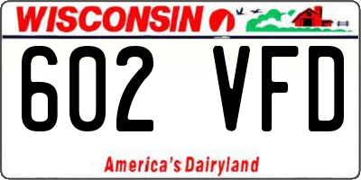 WI license plate 602VFD
