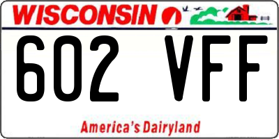 WI license plate 602VFF