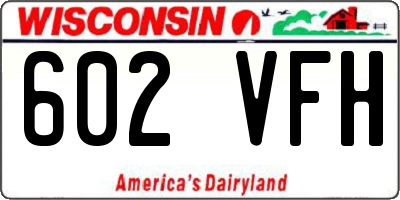 WI license plate 602VFH