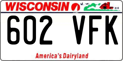 WI license plate 602VFK