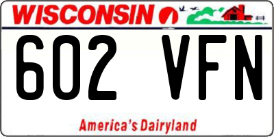 WI license plate 602VFN