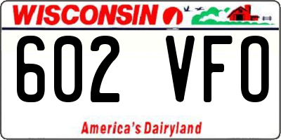 WI license plate 602VFO