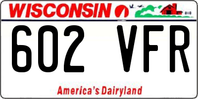 WI license plate 602VFR