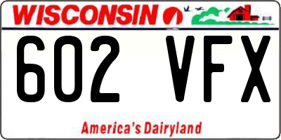 WI license plate 602VFX