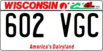 WI license plate 602VGC