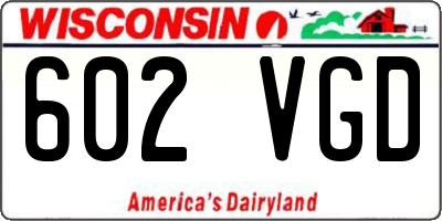 WI license plate 602VGD
