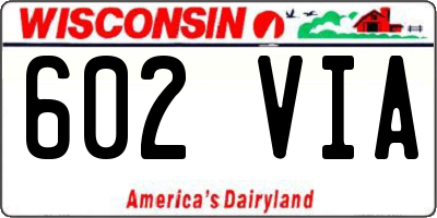 WI license plate 602VIA
