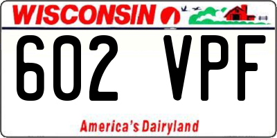 WI license plate 602VPF