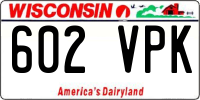 WI license plate 602VPK