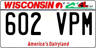 WI license plate 602VPM