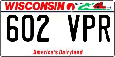 WI license plate 602VPR