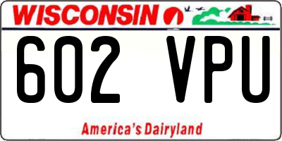 WI license plate 602VPU