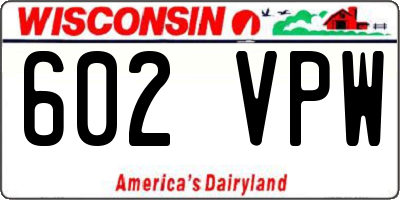 WI license plate 602VPW