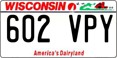 WI license plate 602VPY