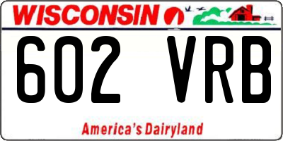 WI license plate 602VRB