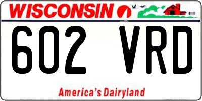 WI license plate 602VRD