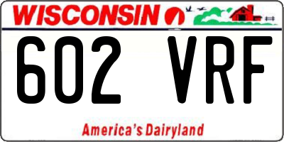 WI license plate 602VRF