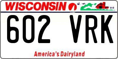 WI license plate 602VRK